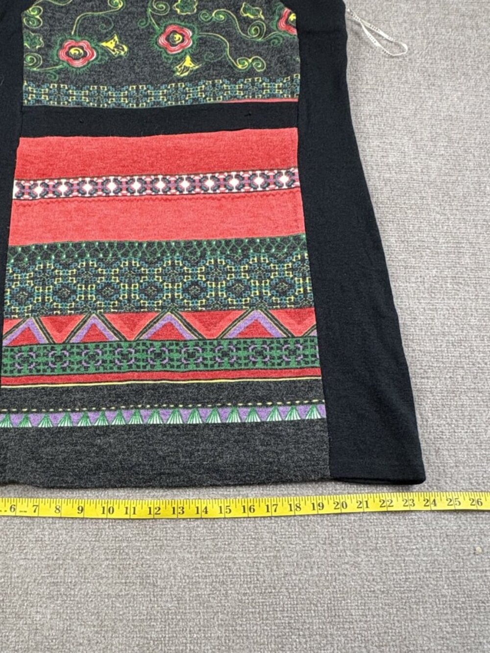 Aryeh Women’s Sleeveless Knit Sweater Dress XL Boho Floral Geo, 33" Pockets - Picture 14 of 16
